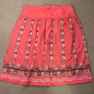 Jcrew women’s coral color cotton midi full skirt - size 12